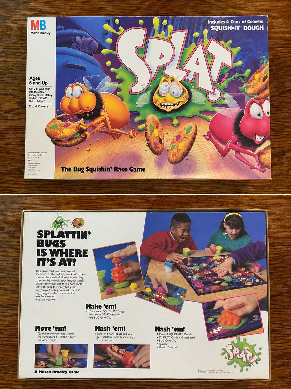 SPLAT! 1990 Milton Bradley The Bug Squishing Race Game with Original Dough